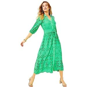 Lilly Pulitzer Amrita Eyelet Green Dress NWT Size 16 Retail $348